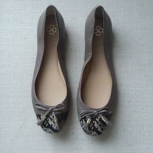 Ann Taylor leather taupe ballet flats
